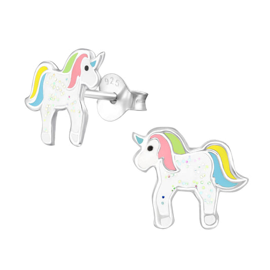 Mädchen Ohrringe Einhorn aus 925 Silber