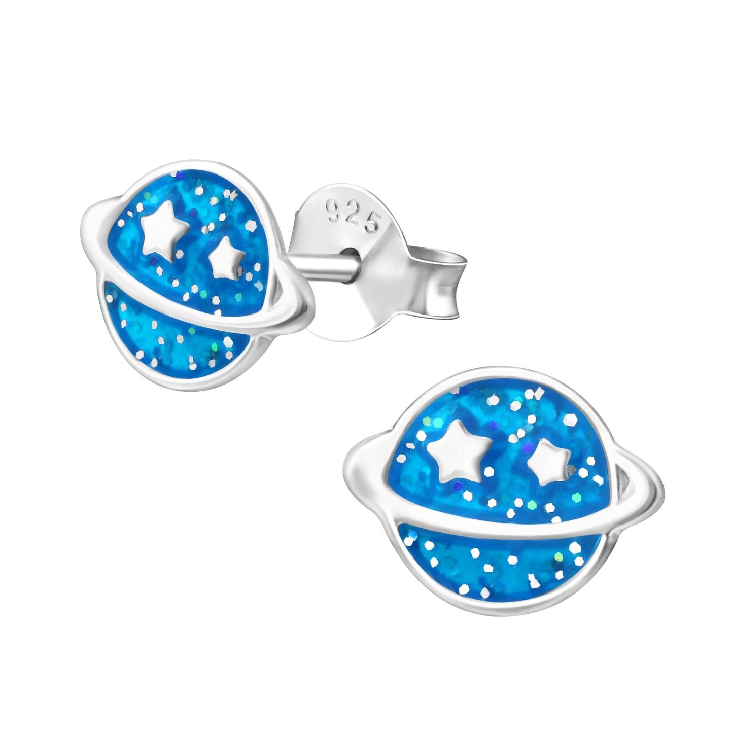 Kinder Ohrringe Saturn Planet aus 925 Silber
