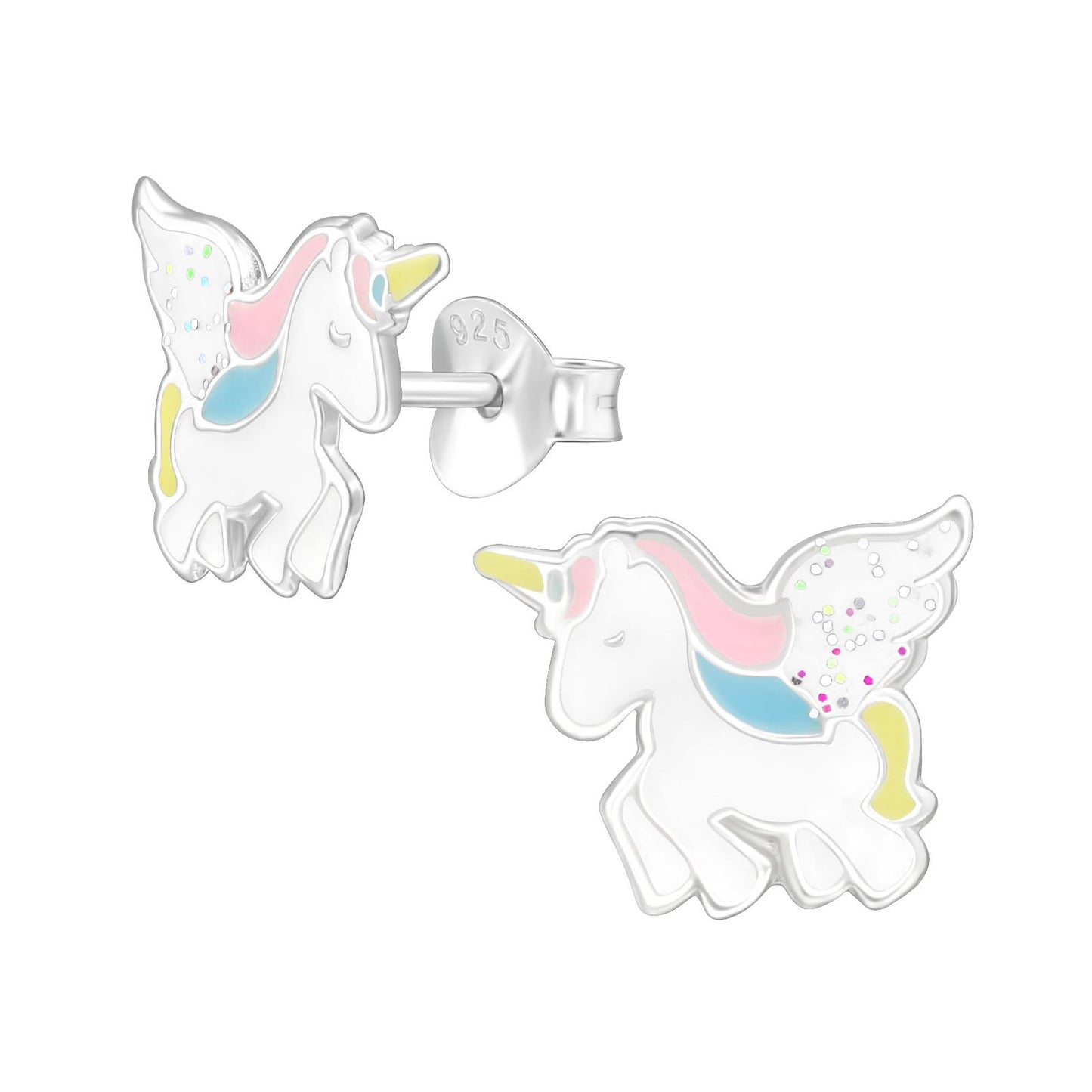 Mädchen Ohrringe Einhorn aus 925 Silber