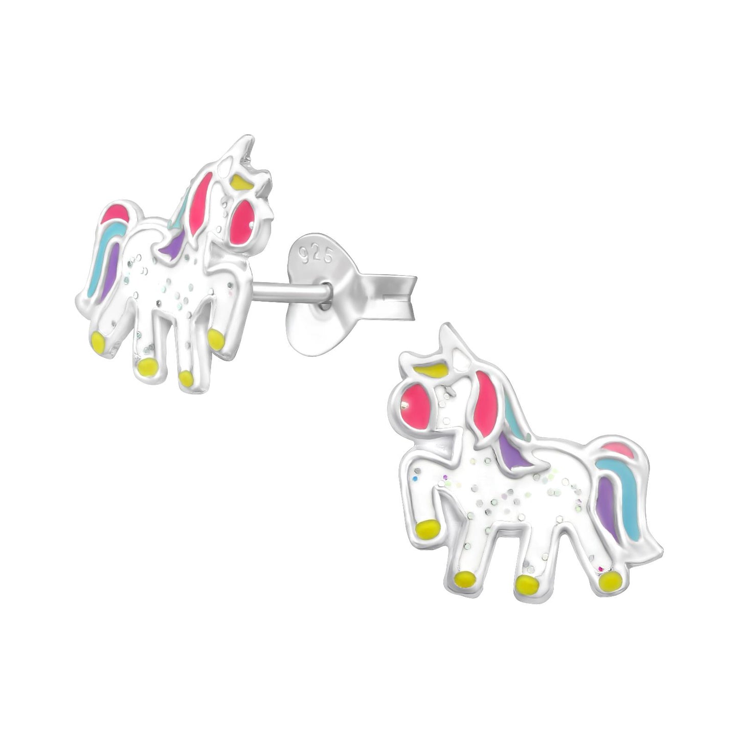 Mädchen Ohrringe Einhorn aus 925 Silber