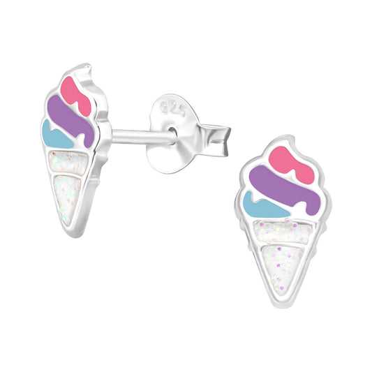 Kinder Ohrringe Eiscreme aus 925 Silber