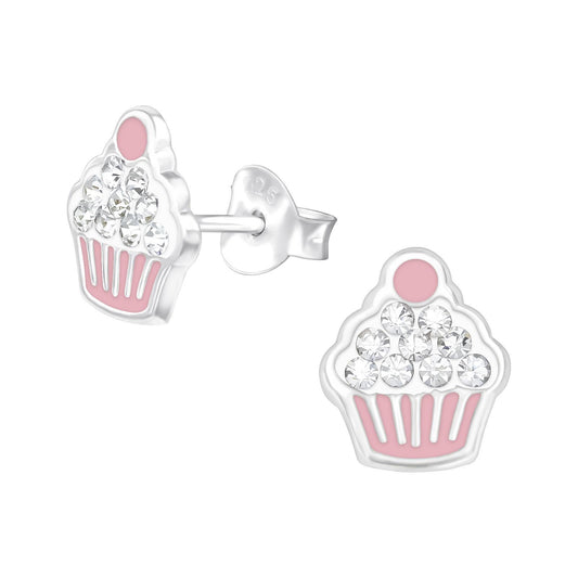 Kinder Ohrringe Cupcake aus 925 Silber