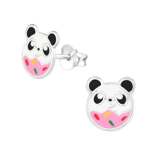 Kinder Ohrringe Panda aus 925 Silber