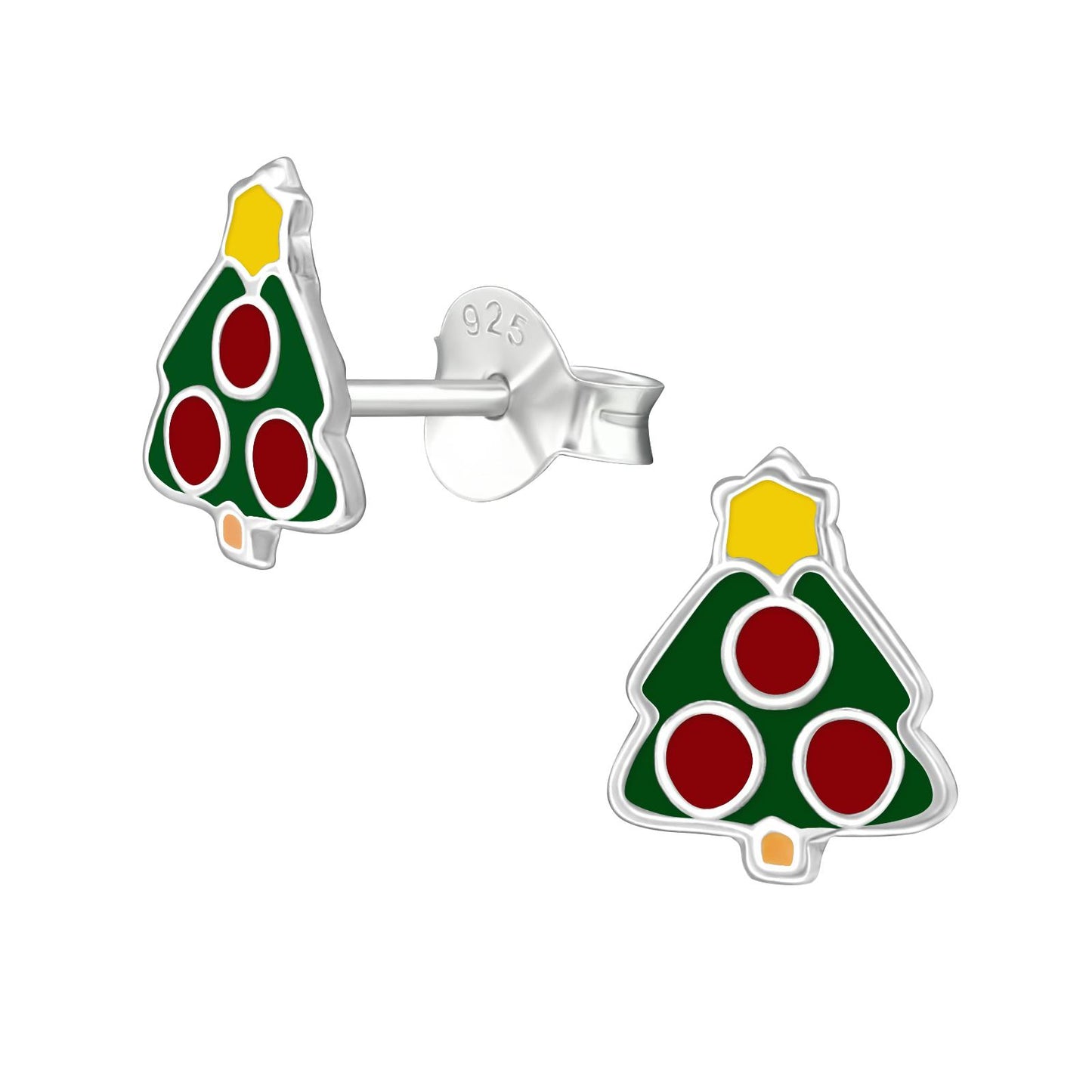 Kinder Ohrringe Weihnachtsbaum aus 925 Silber