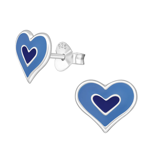 Mädchen Ohrringe Herz aus 925 Silber