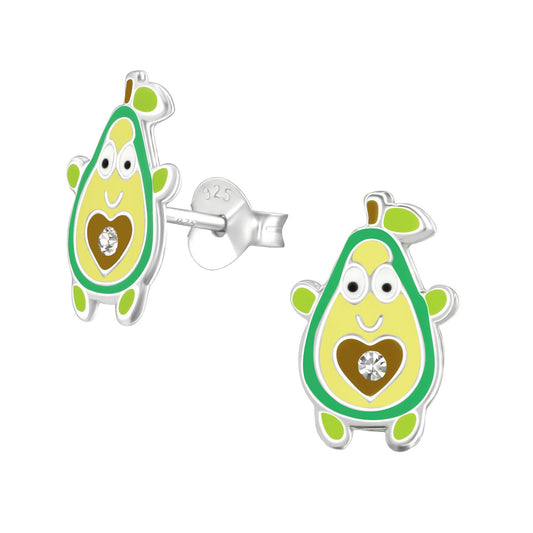 Kinder Ohrringe Avocado aus 925 Silber