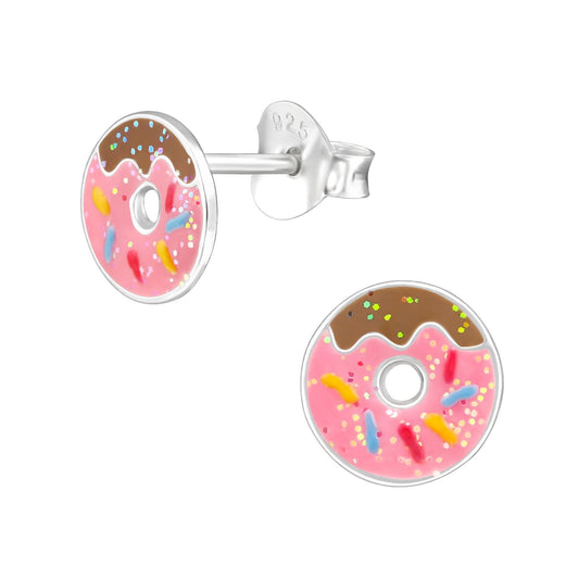 Kinder Ohrringe Donut aus 925 Silber