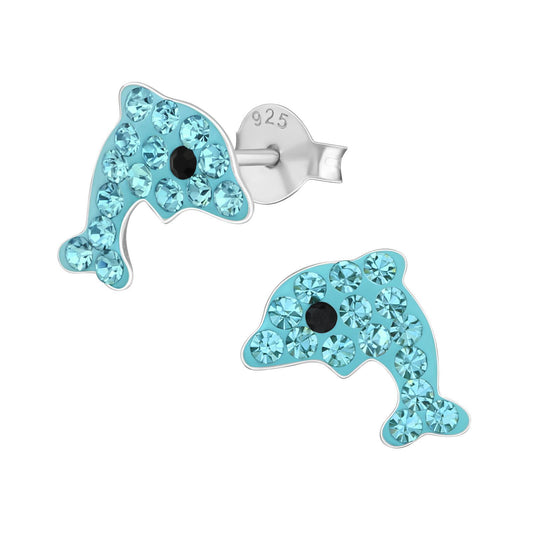 Kinder Ohrringe Delfin aus 925 Silber