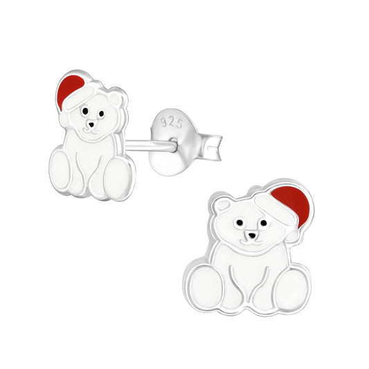 Kinder Ohrringe Eisbär aus 925 Silber