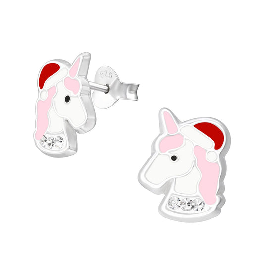 Mädchen Ohrringe Einhorn Xmas aus 925 Silber