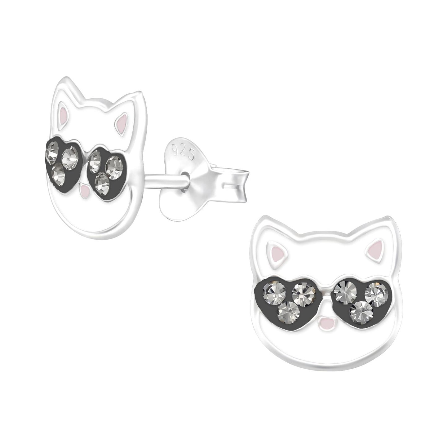 Mädchen Ohrringe Katze aus 925 Silber