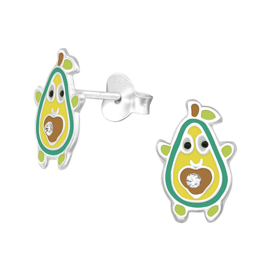 Kinder Ohrringe Avocado aus 925 Silber