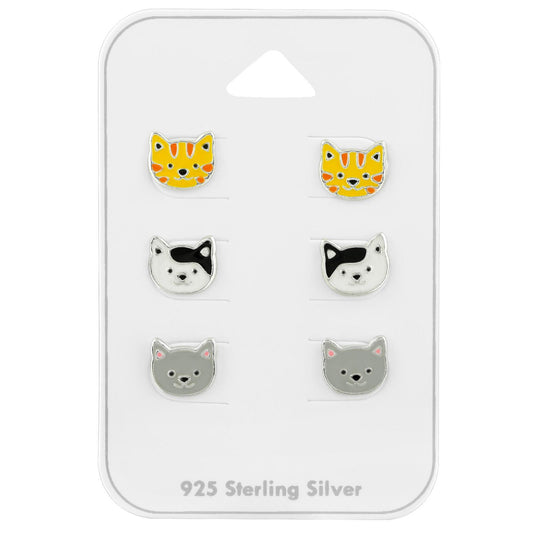 Kinder Schmuckset Katzen aus 925 Silber