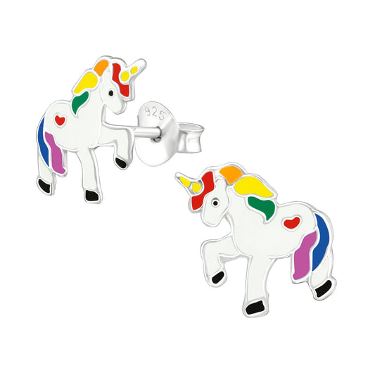 Mädchen Ohrringe Einhorn aus 925 Silber