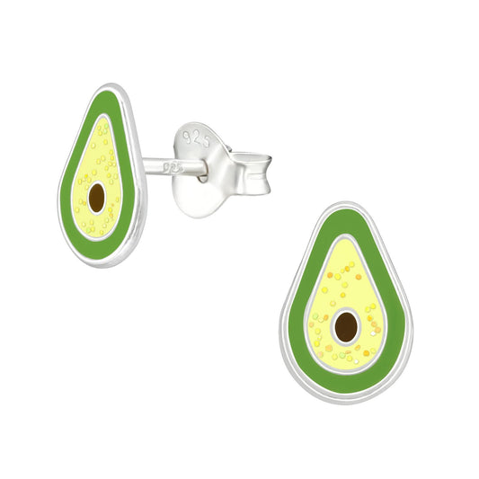 Kinder Ohrringe Avocado aus 925 Silber