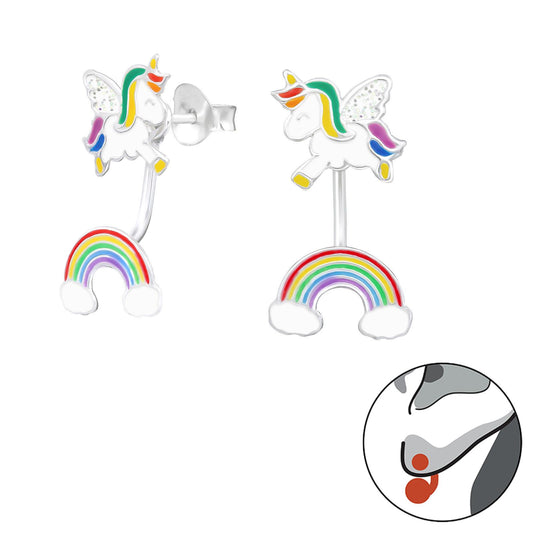 Mädchen Ohrringe Einhorn aus 925 Silber