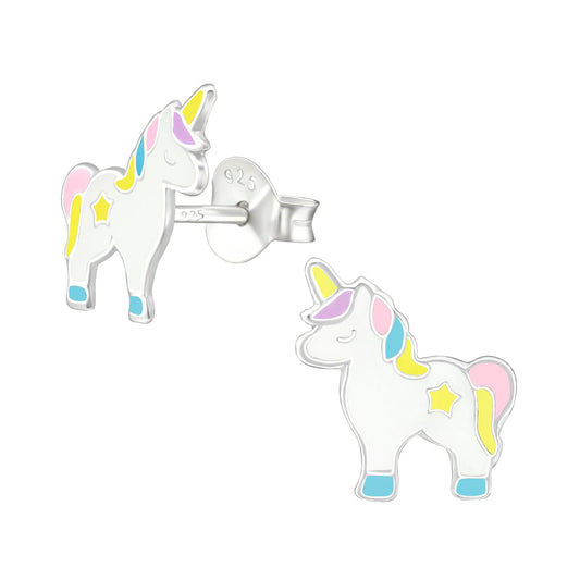 Mädchen Ohrringe Einhorn aus 925 Silber