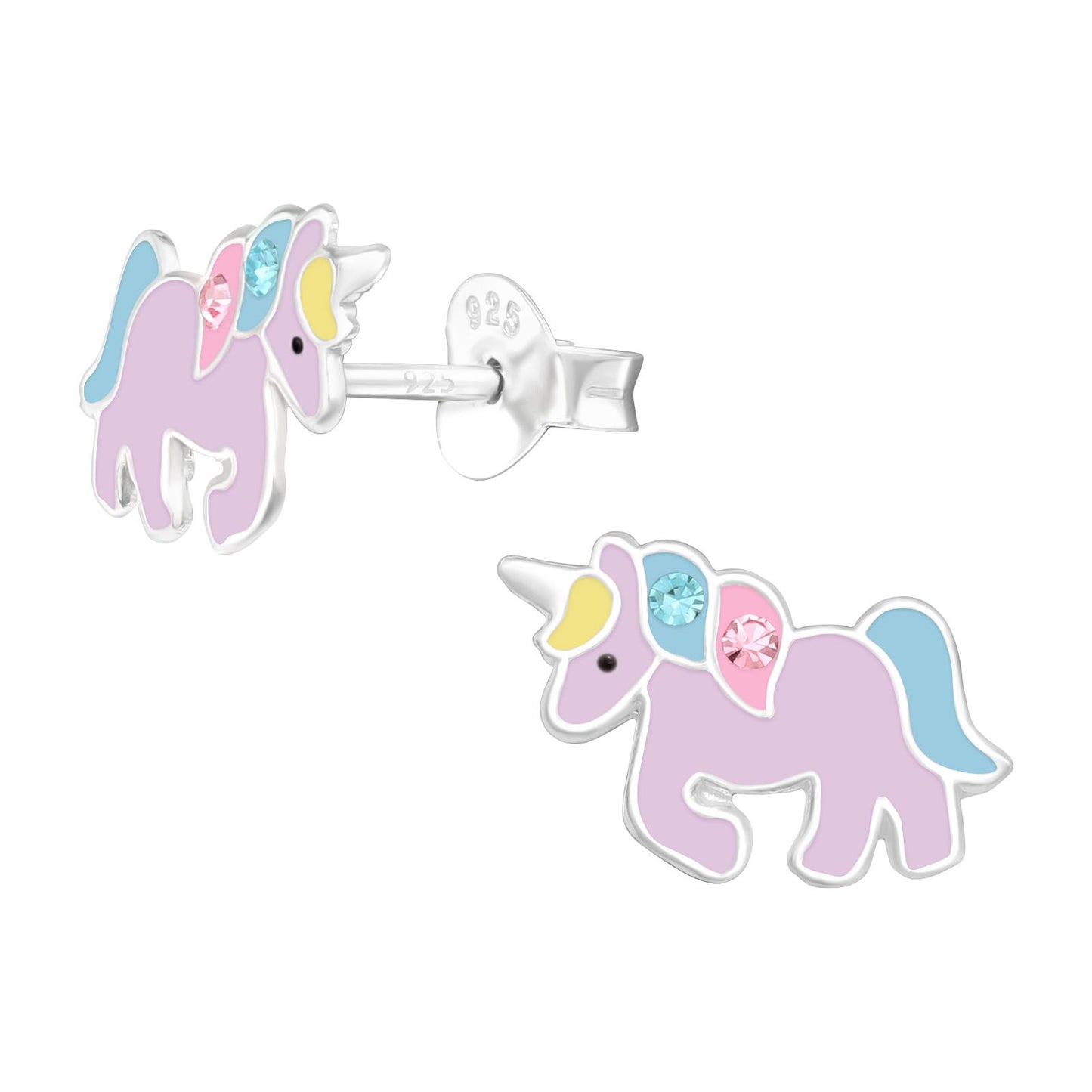 Mädchen Ohrringe Einhorn aus 925 Silber