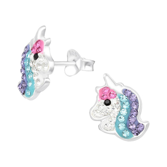 Mädchen Ohrringe Einhorn aus 925 Silber
