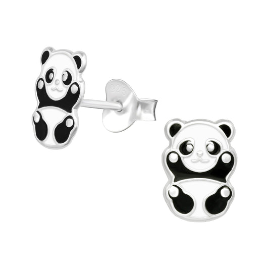 Kinder Ohrringe Panda aus 925 Silber