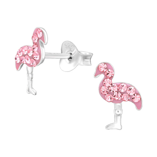 Kinder Ohrringe Flamingo aus 925 Silber