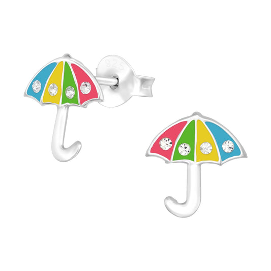 Kinder Ohrringe Regenschirm aus 925 Silber