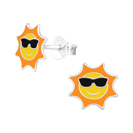 Kinder Ohrringe Sonne aus 925 Silber