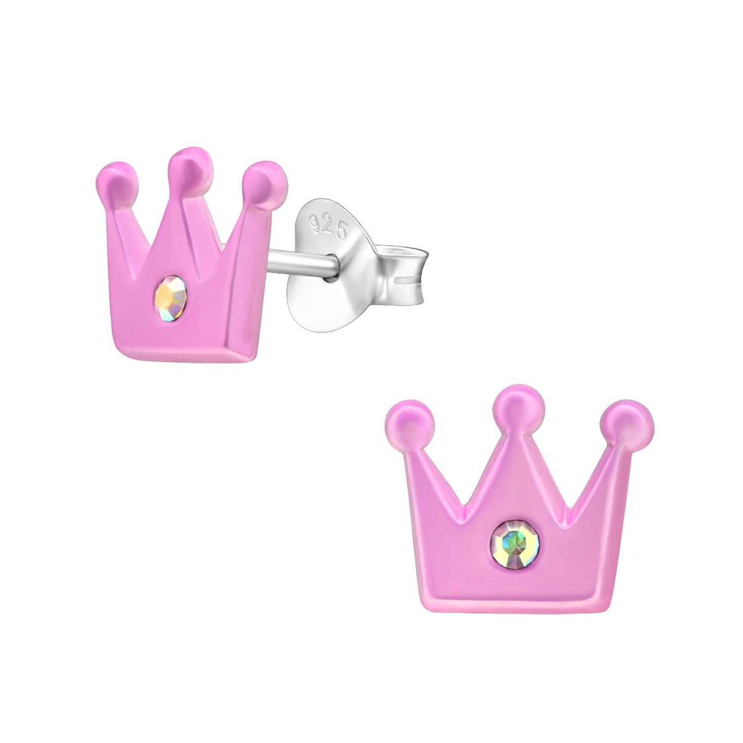 Kinder Ohrringe Krone aus 925 Silber