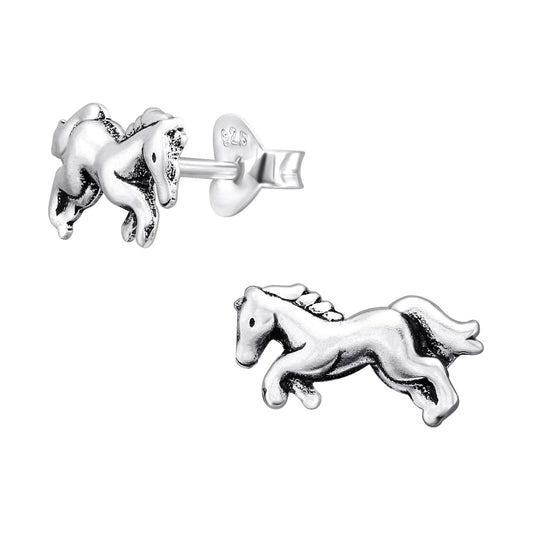 Girls' horse earrings made of 925 silver