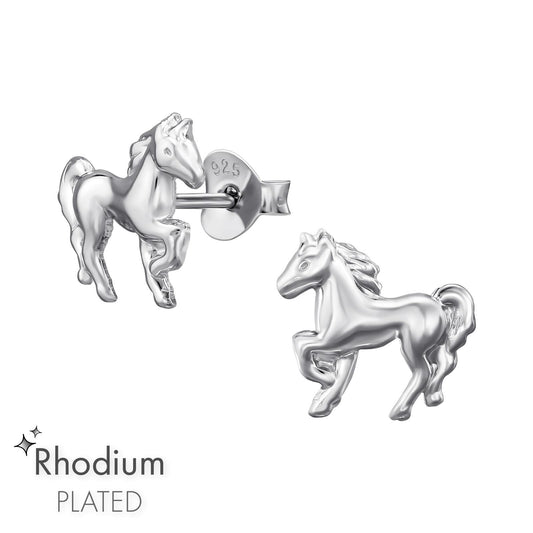 Girls' horse earrings made of 925 silver
