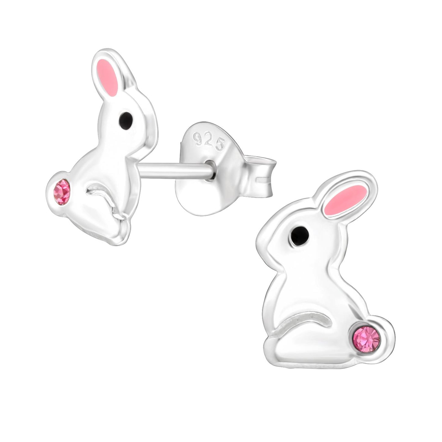 Girls' rabbit earrings made of 925 silver