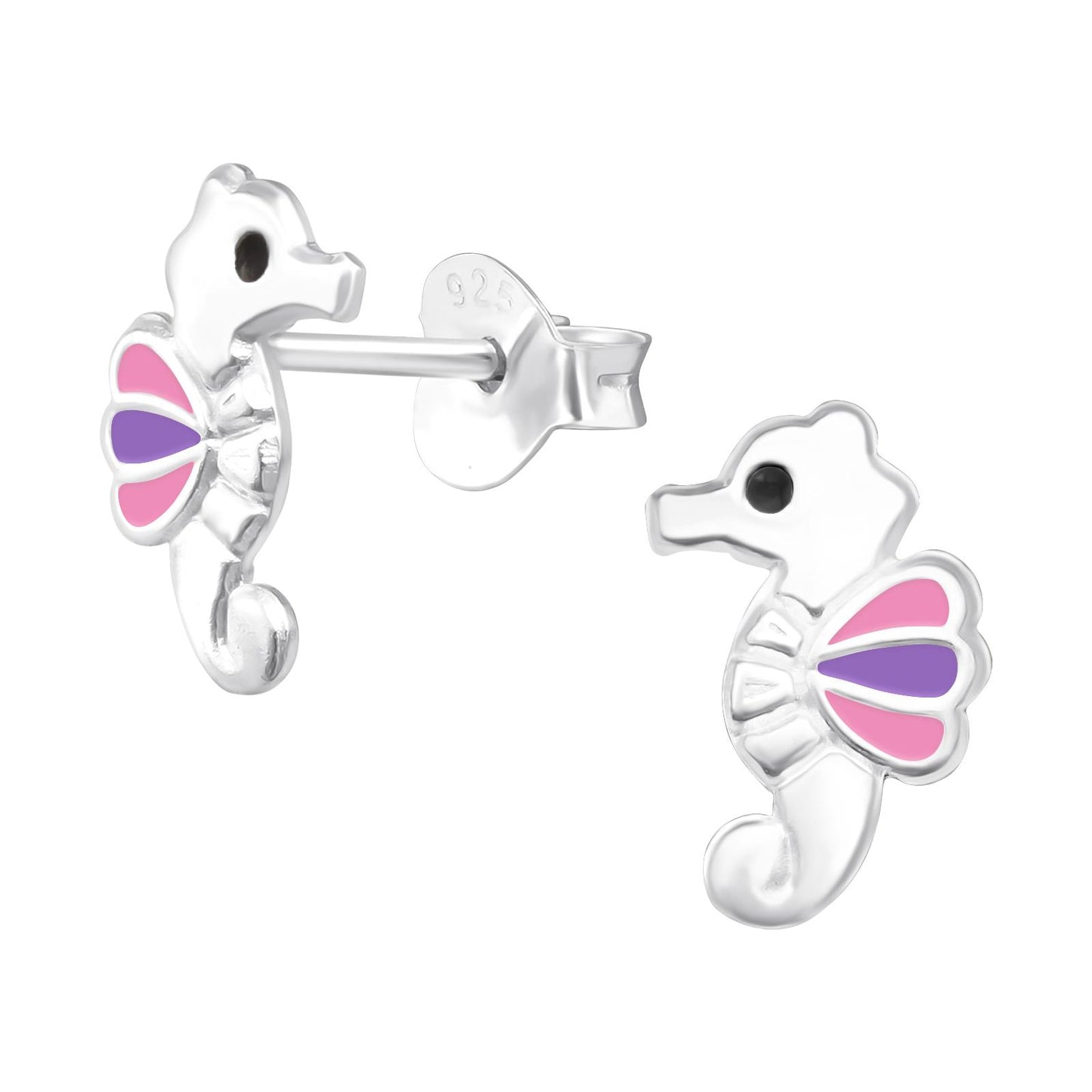 Zeepaardjesoorbellen voor meisjes van 925 sterling zilver.
