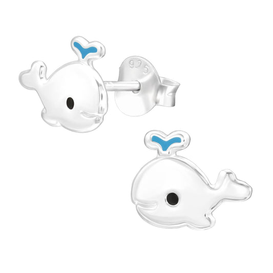 Kinder Ohrringe Wal aus 925 Silber