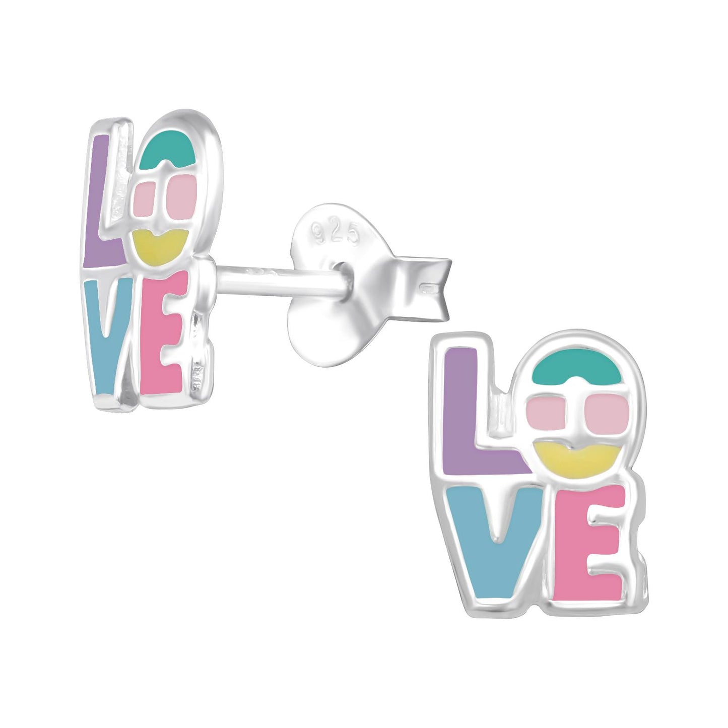 Kinder Ohrringe Love aus 925 Silber
