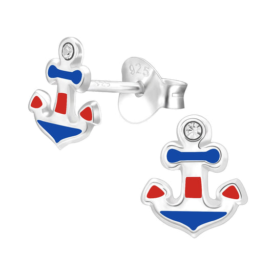 Kinder Ohrringe Anker aus 925 Silber