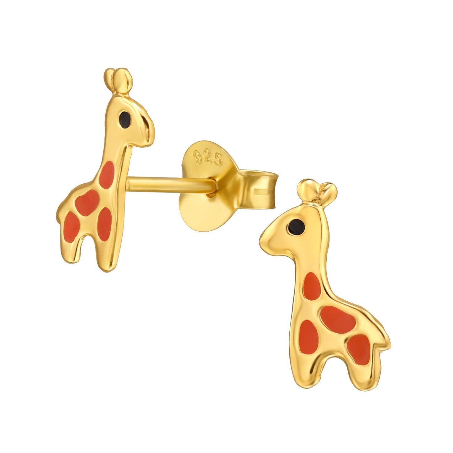 Kinderoorbellen in de vorm van een giraffe, gemaakt van 925 zilver.