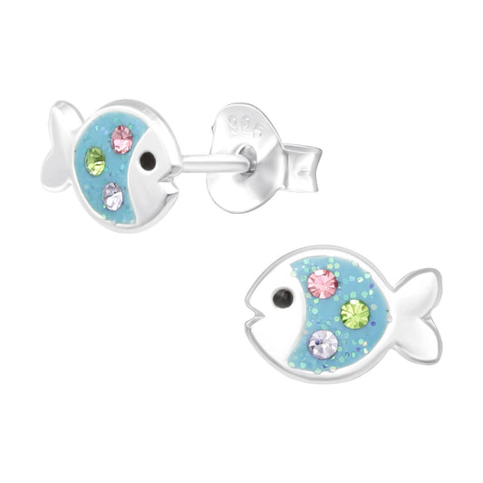 Kinder Ohrringe Fisch aus 925 Silber