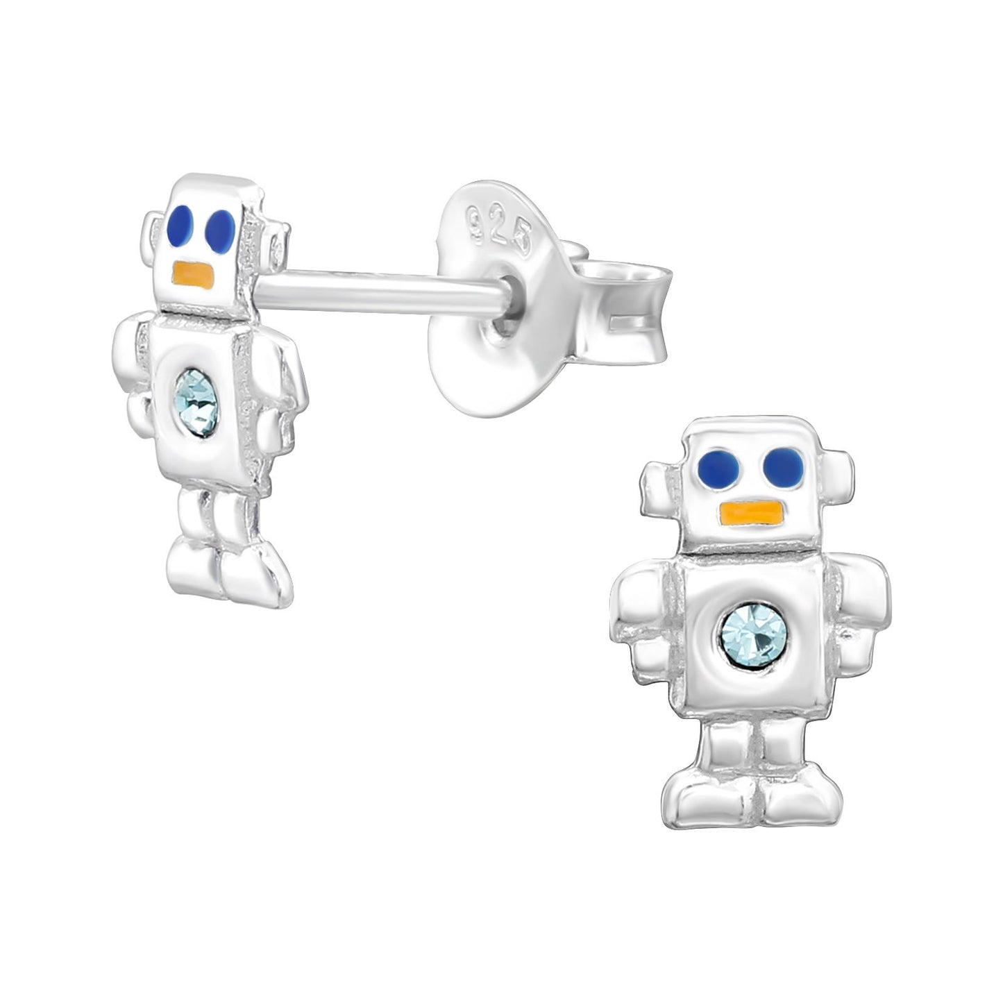 Kinder Ohrringe Roboter aus 925 Silber
