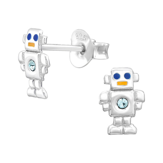 Kinder Ohrringe Roboter aus 925 Silber