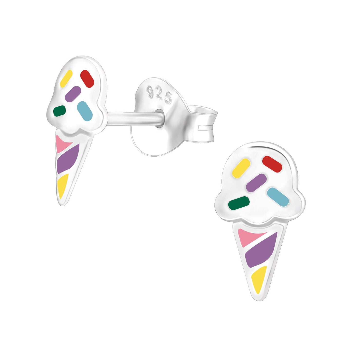 Kinder Ohrringe Eiscreme aus 925 Silber