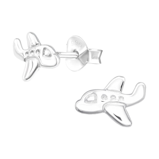 Jungen Ohrringe Flugzeug aus 925 Silber