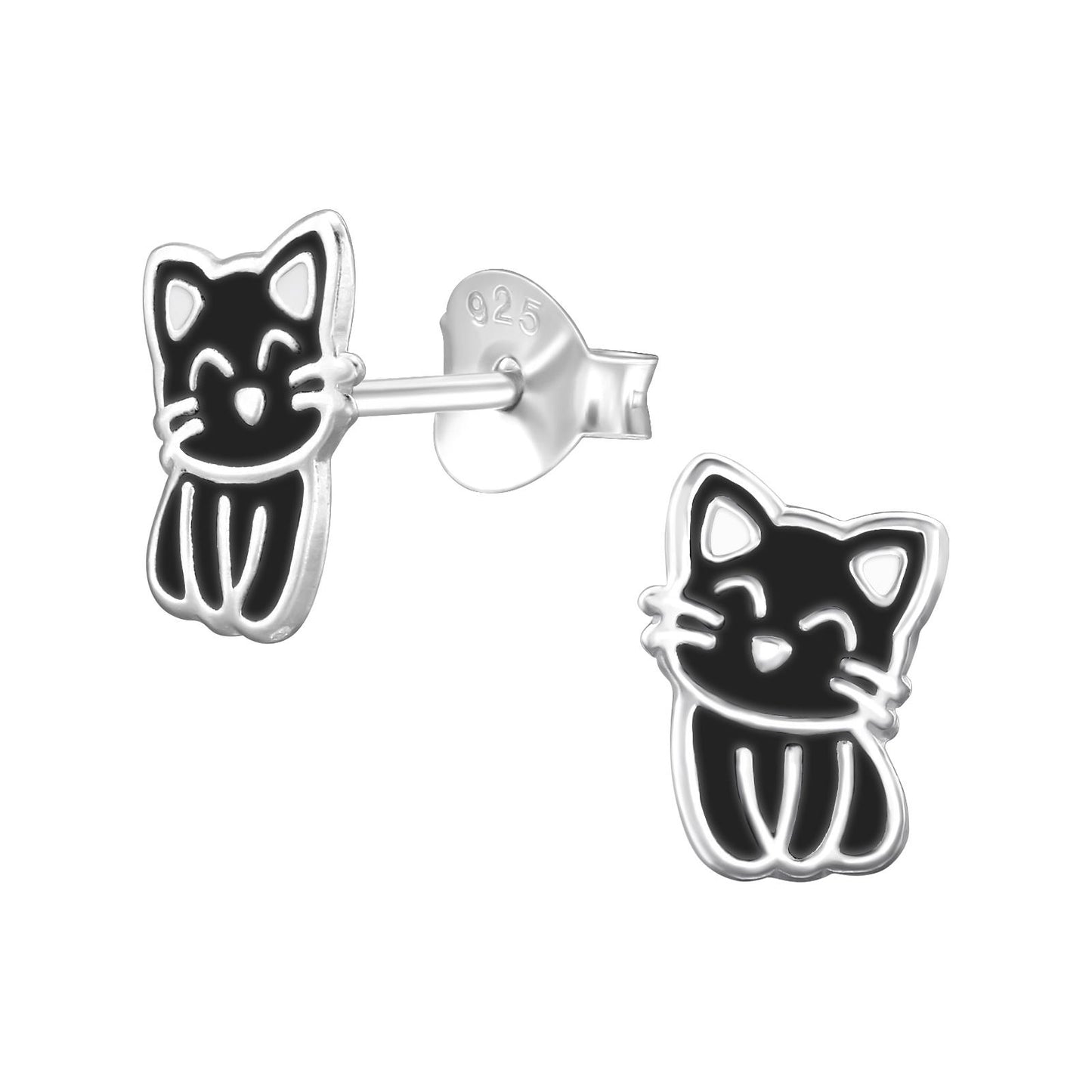 Mädchen Ohrringe Katze aus 925 Silber