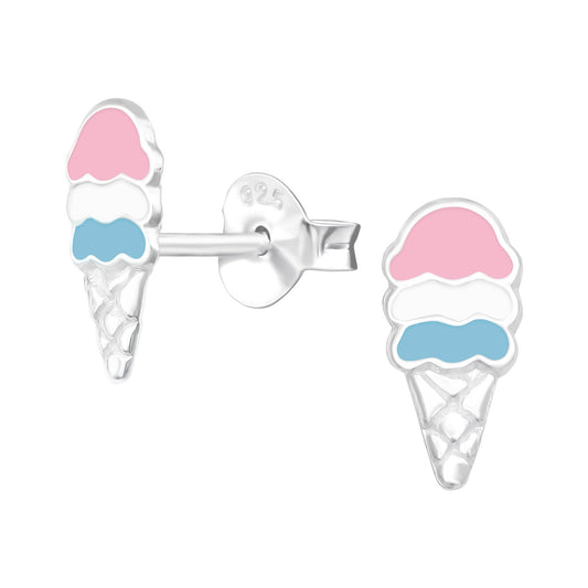 Kinder Ohrringe Eiscreme aus 925 Silber