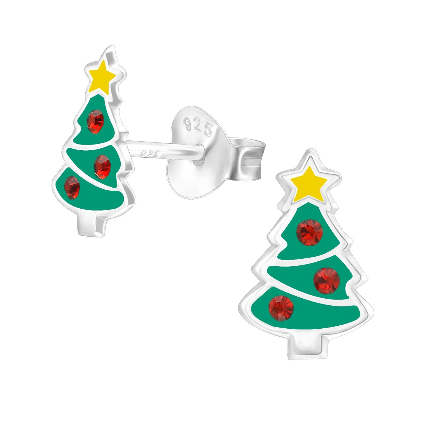 Kinder Ohrringe Weihnachtsbaum aus 925 Silber
