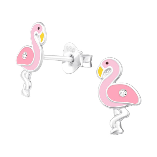 Kinder Ohrringe Flamingo aus 925 Silber
