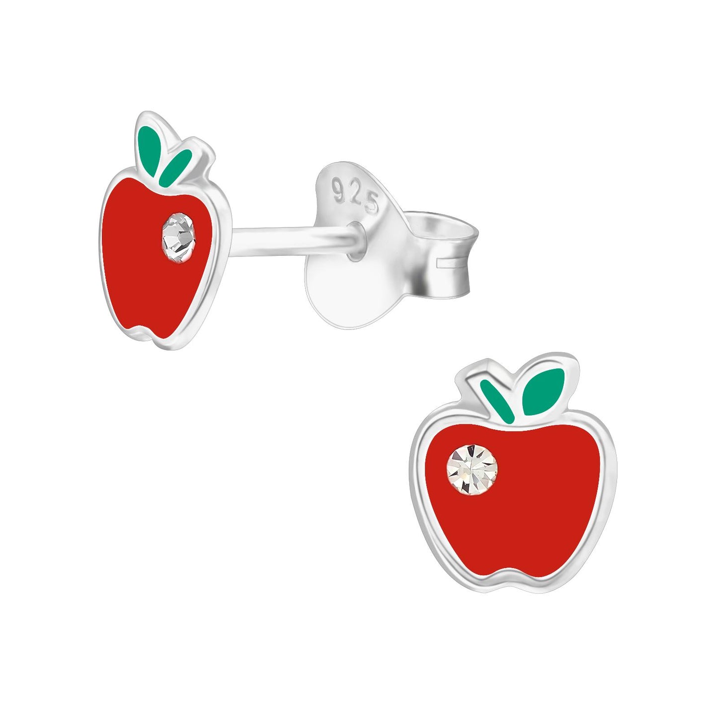 Kinder Ohrringe Apfel aus 925 Silber