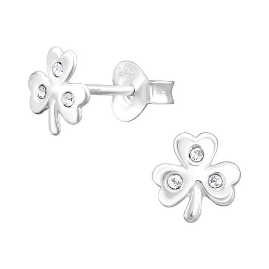 Kinder Ohrringe Kleeblatt aus 925 Silber