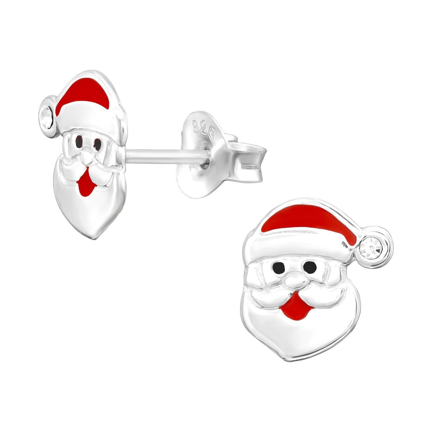 Kinder Ohrringe Weihnachtsmann aus 925 Silber