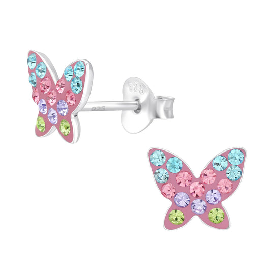 Mädchen Ohrringe Schmetterling aus 925 Silber
