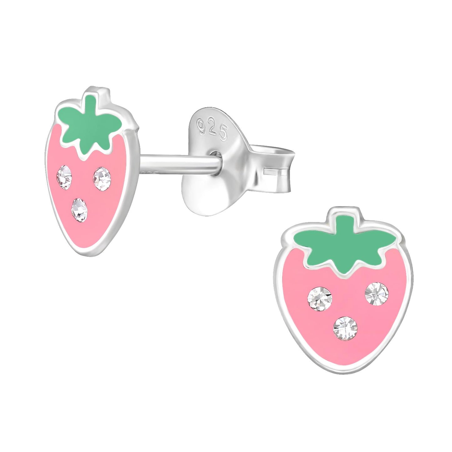 Kinder Ohrringe Erdbeeren aus 925 Silber